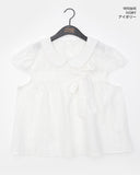 Darling round collar check ribbon blouse