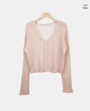 Noir Wavy Ribbed Cardigan