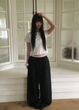 Zimmer Nylon Color Matching Wide Banding Pants