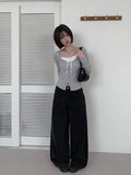 [Planning] Back Pocket Long Wide Cotton Pants
