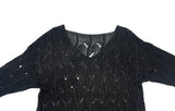 Linder Mesh See-Through Loose-Fit One-Shoulder Knit