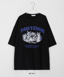 Leukiko Cat Printing Over Short Sleeve Tee