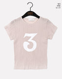 Pehole Jacquard Punching Number 3 Short-Sleeved T-Shirt