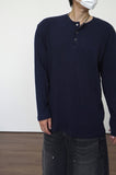 Simple Line Henley Neck Long Sleeve