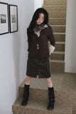 Check Vintage Ruffle Scarf