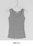 Duhin Basic Color Layered Round Sleeveless