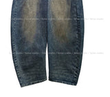 Late Back Leather Pocket Denim Pants