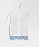 Hyori Frill Dot Sleeveless Cardigan Set
