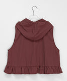 [BAONHAUS] Kenmot Nylon Frill Hood Zip-up Vest