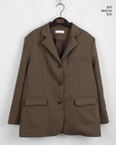Tebbi Basic Boxy Oversized Fit Minimal Blazer Jacket