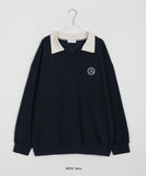 [unisex] Nua Color Matching Collar Over Sweatshirt