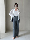 French Span Wide Denim Pants