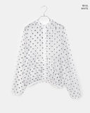 Woone See-Through Dot Windbreaker Hood Zip-up