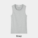 Pain Cut Ribbed Muscle Fit Sleeveless Top