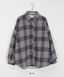 [unisex] Nacui Fleece Brushed Check Over Shirt