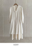 [PREMIUM] Piel Puff Collar Jacquard Long One Piece (Belt Set)