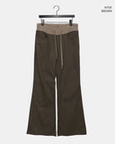 Emin Color Matching Banding Strap Pocket Bootcut Training Long Pants