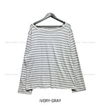 Dewey stripe off-shoulder long sleeves
