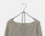 [strap set] Oro string knit round neck wool knit