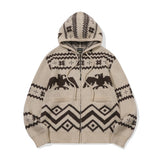 [2-WAY] Nordic Winter Hood Knit Zip-up