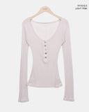 Echoes Button Long Sleeve T-shirt