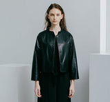 Lambskin Non Collar Jacket