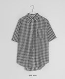 [BAONHAUS] Keinin Seersucker Check Short Sleeve Shirt