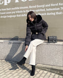 Loera Fur Hood Short Padding Jumper (Belt Set)