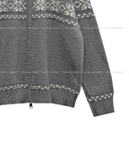Snowy Nordic Two-Way Knit Zip-Up