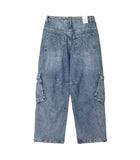 Benon Washed Cargo Strap Denim Pants