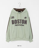 Denna Boston Lettering Color Matching Hoodie