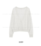 Dearly See-through Deep V-neck Cardigan
