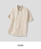 Fruity Pocket Stripe Roll-up Short Sleeve Shirt