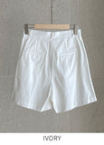 Chino Pin Tuck Short Cotton Pants