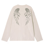 WINGS Henley Neck Long Sleeve T-Shirt