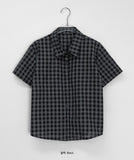 Mameli Check Crop Short Sleeve Shirt