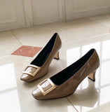 Las N Square Middle Heel