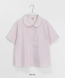 [BAONHAUS] Pohill Stripe Short Sleeve Blouse