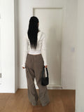 [MADE] Delpha vintage Pintuck cotton two-way long wide jogger cargo pants