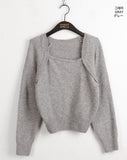 Momi Bolero Square Neck Long Sleeve Knit