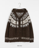 Yutani Cowichan Duffel Knit Hood Cardigan