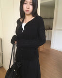 Piu Folding Diagonal Unbalance Midi Skirt