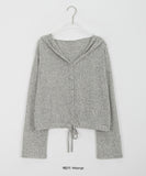 Hiaco Summer Linen String Hood Crop Cardigan