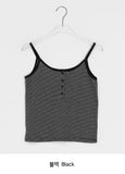 Kasumi Stripe Color Matching Button Sleeveless