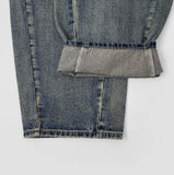 Incision Point Mega Balloon Fit Banding Denim Pants