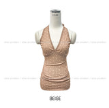 Even see-through dot halter sleeveless