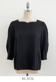 Meju Heart-Neck Three Quarter Sleeve Blouse