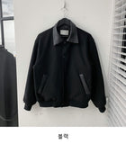 Leather detail Wool Ma-1