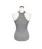 Fran Ribbed Lace Halter Sleeveless