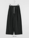 [unisex] Endo banding string pin tuck wide training pants